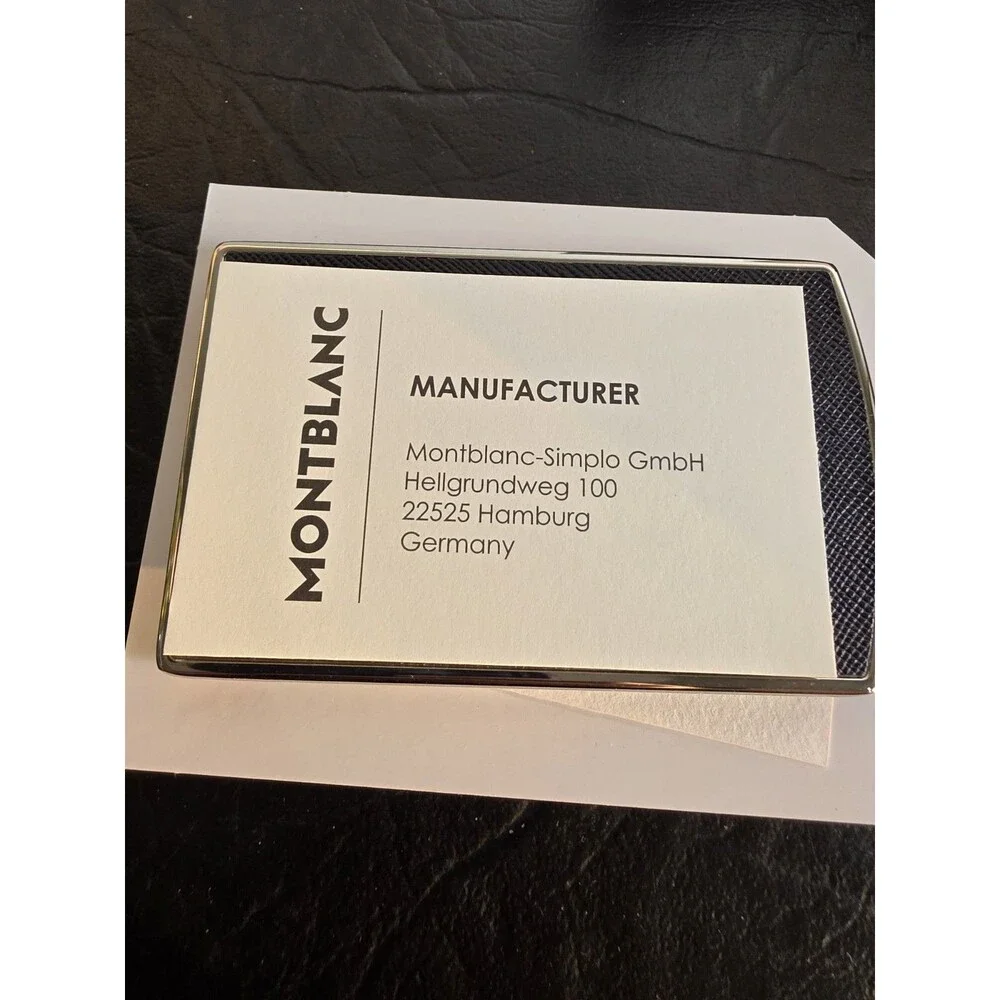 Montblanc Card Holder Black Leather Metal Unisex